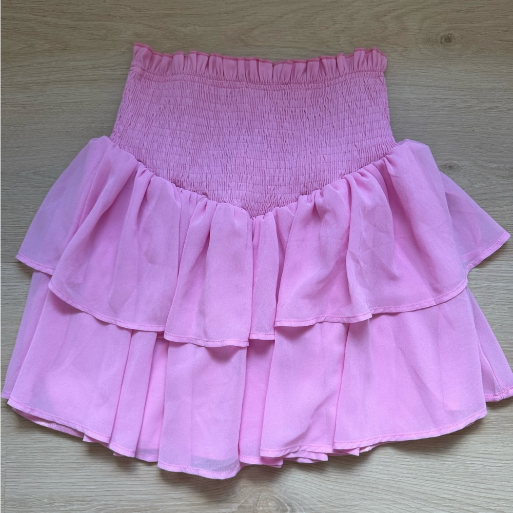 Pink mini skirt